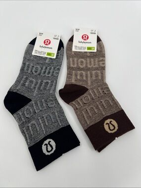 lululemon athletica Men's Low-Cut Logo Socks in Gray and Brown (2-Pack)